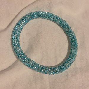 Teal roll on bracelet
